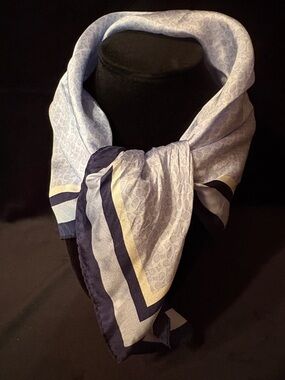 Y2K Coach light Blue Silk Signature Scarf